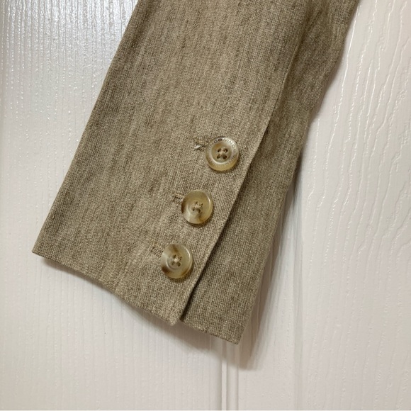 Vince Women’s Beige Linen Blend Blazer Jacket Size 2 Coastal Euro Summer Preppy - Picture 6 of 10